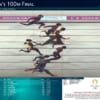 男子 100m 決勝のフォトフィニッシュカメラの画像